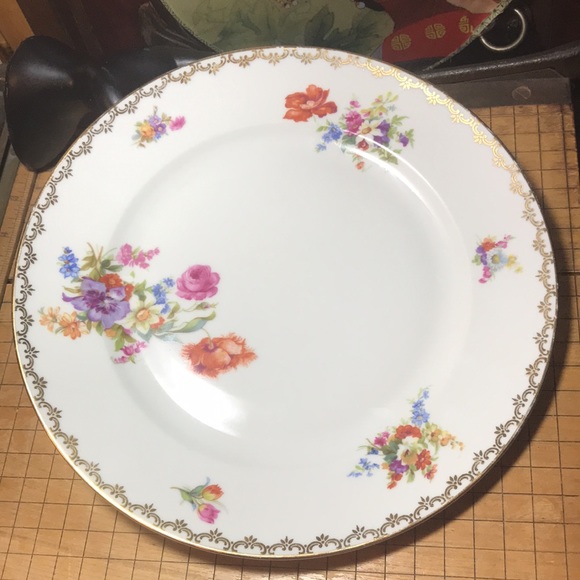 H & Co Selb Bavaria Germany Heinrich US Zone Poppy Floral Dinner Plate 10 1/8” - Picture 10 of 10